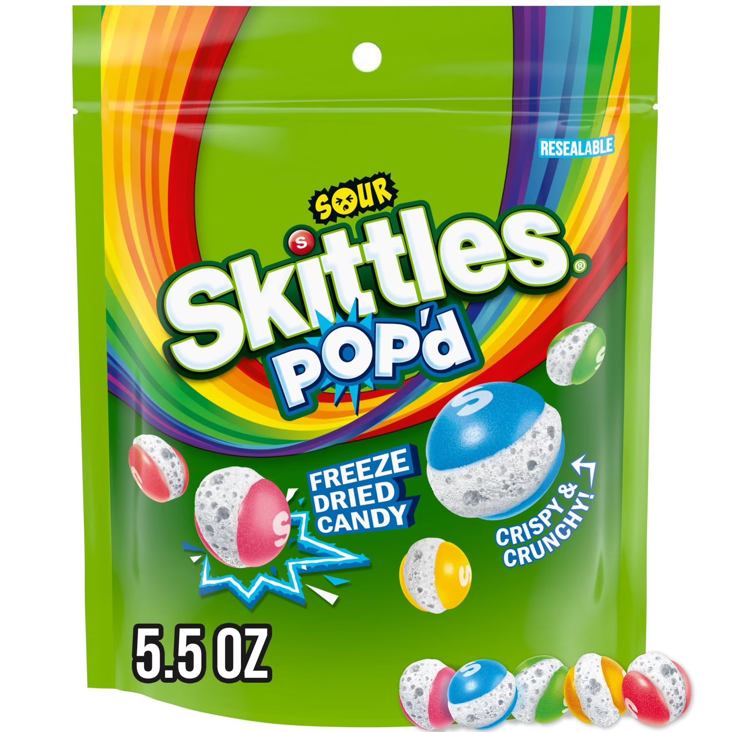 Skittles Pop'd Sour Freeze Dried Candy