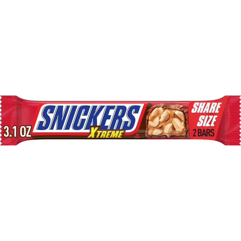 Barre chocolatée Snickers Xtreme aux cacahuètes et au caramel