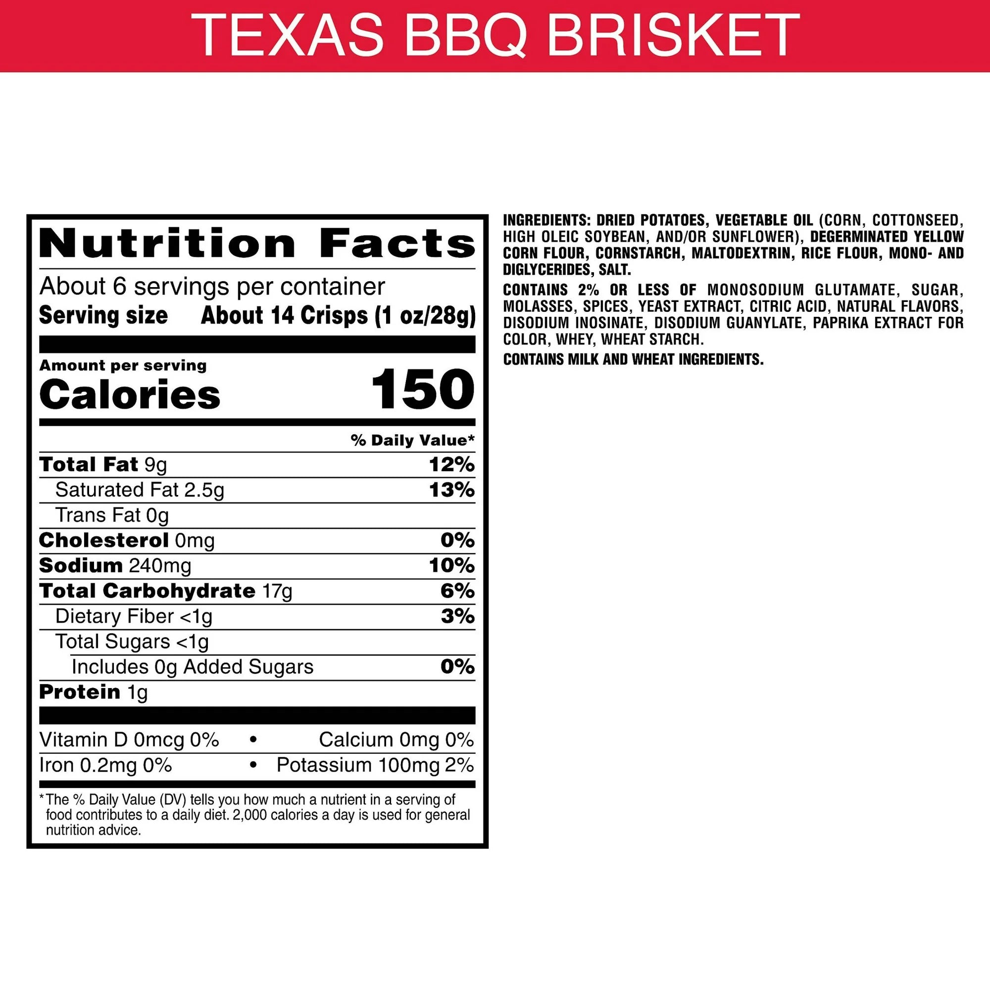 Pringles Texas BBQ Brisket Potato Crisps