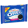 OREO Birthday Cake flavor creme cookie package on a white background