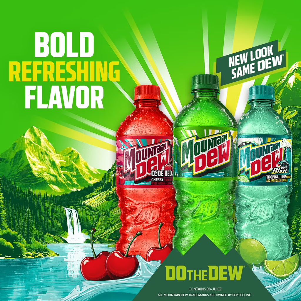 Boisson gazeuse Mountain Dew Baja Blast Citron vert et agrumes tropicaux