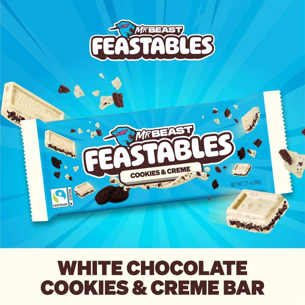 Tablette de chocolat blanc Feastables Mr Beast Cookies and Creme