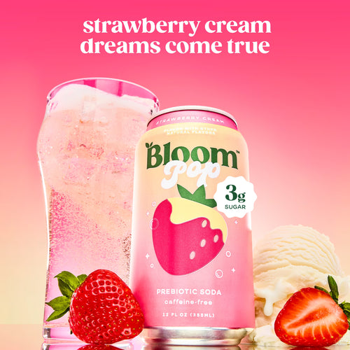 Bloom Pop Prebiotic Soda Strawberries & Cream
