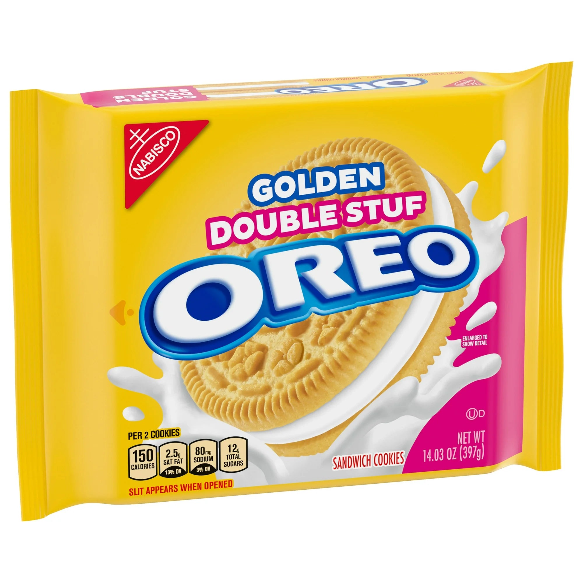 Oreo Double Stuf Golden Sandwich Cookies – American Vanilla Cookies with Extra Creme