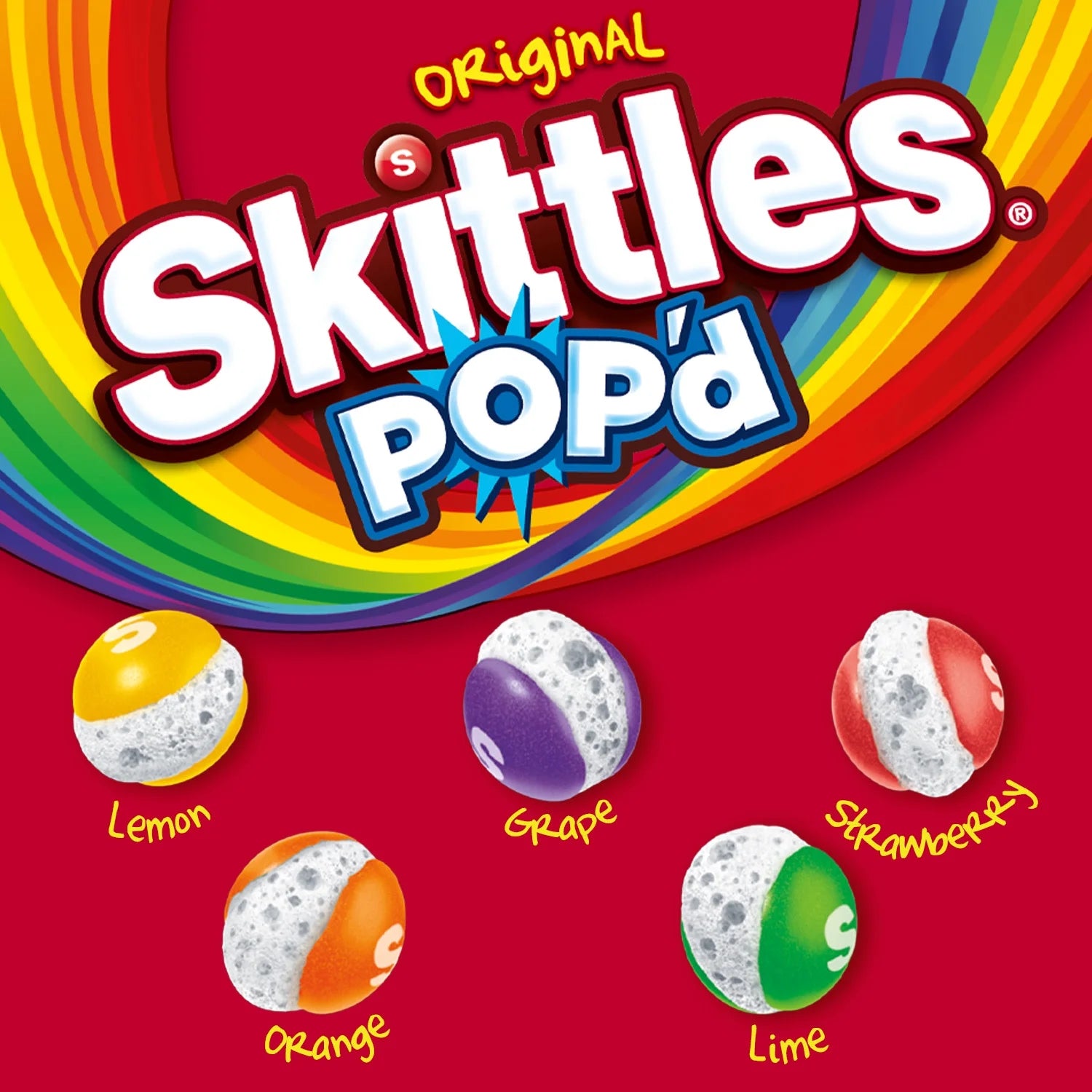 Skittles Pop'd Originals Freeze Dried Candy