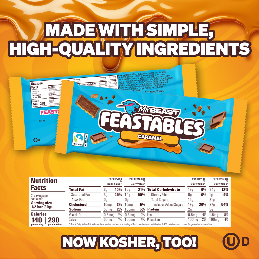 Feastables MrBeast Milk Chocolate Caramel Bar