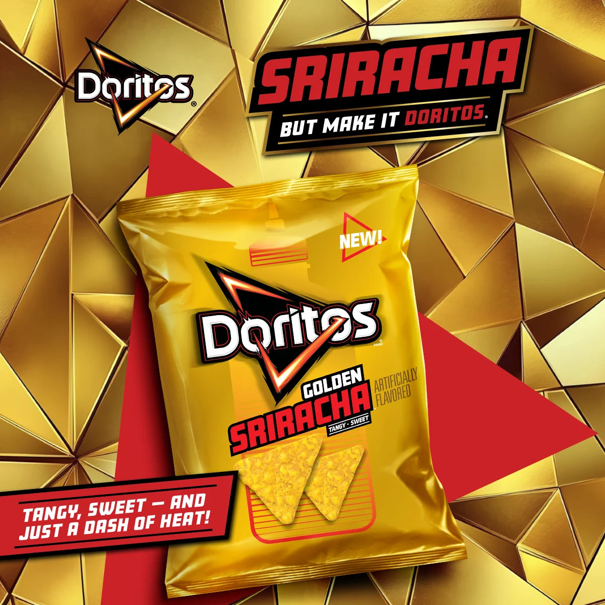 Chips tortilla Doritos Golden Sriracha