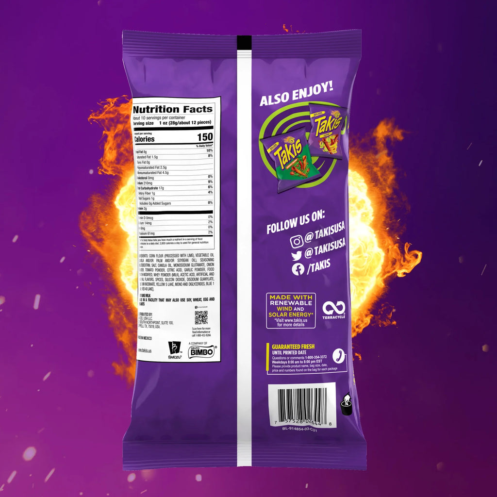 Takis Guacamole Tortilla Chips Roulées