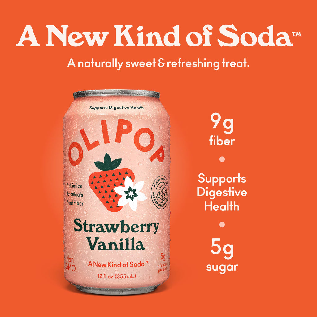 Boisson pétillante prébiotique Olipop Fraise Vanille