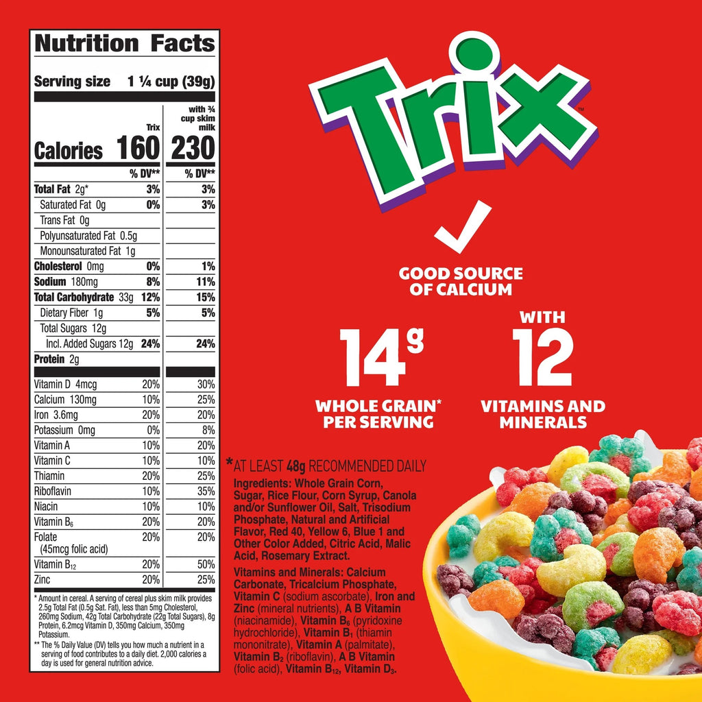 Céréales soufflées au maïs aromatisées aux fruits Trix