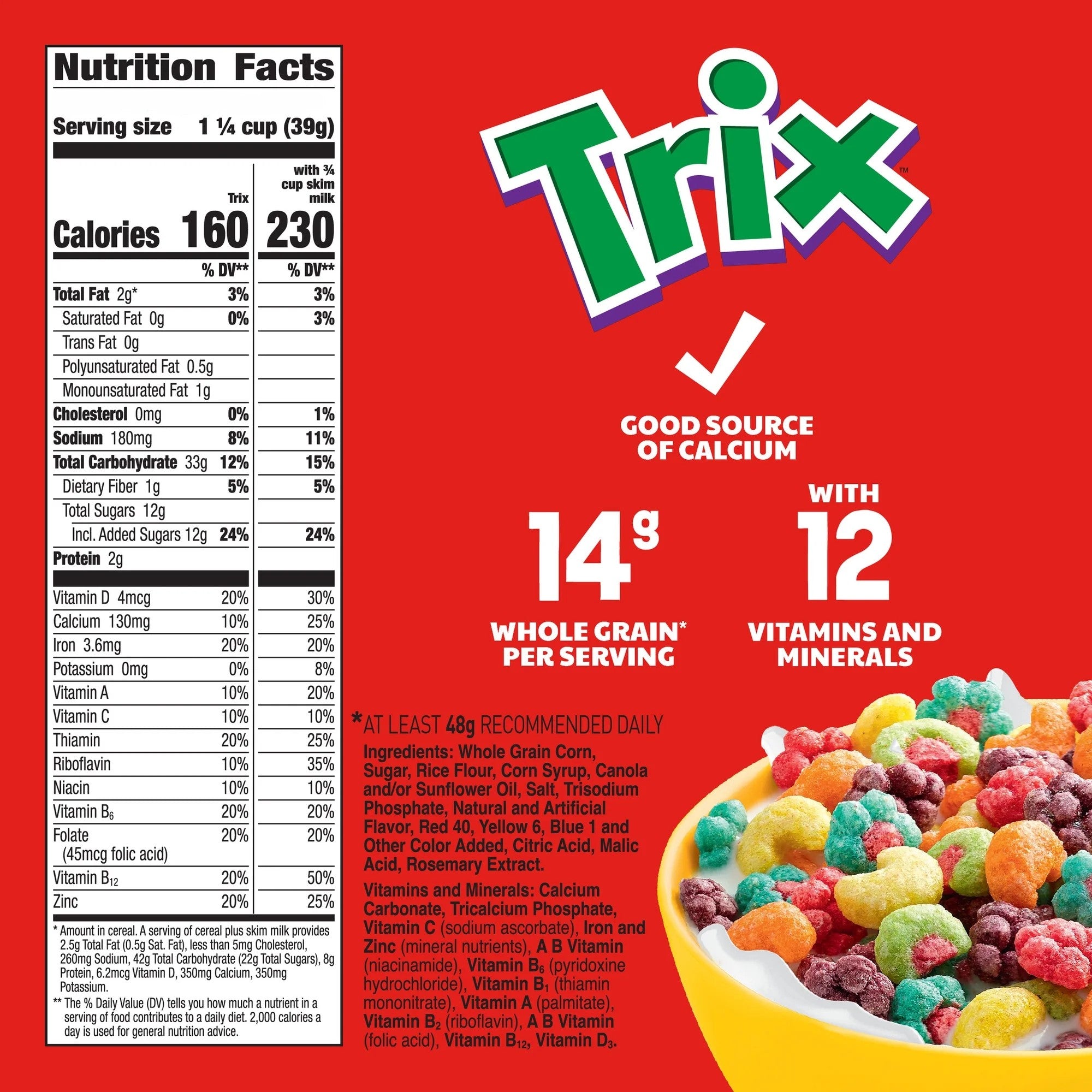 Céréales soufflées au maïs aromatisées aux fruits Trix