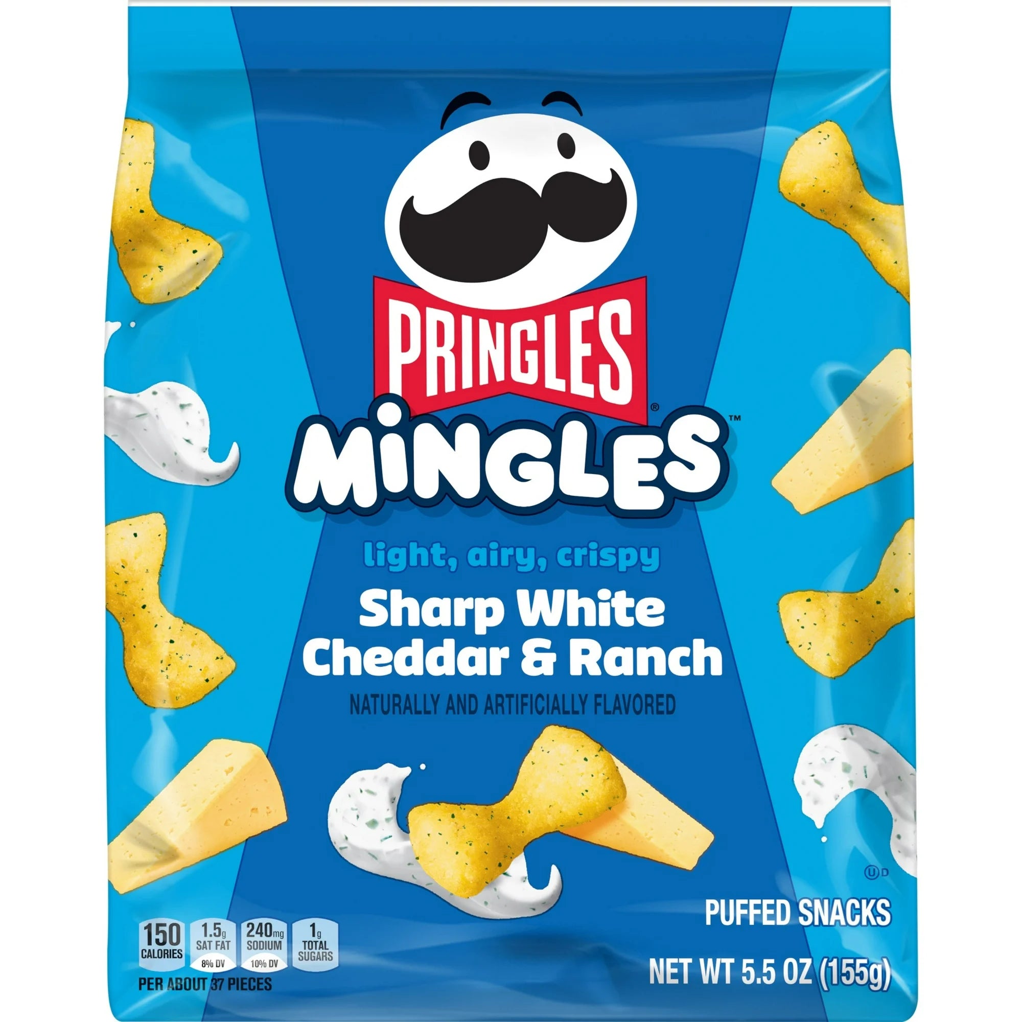 Pringles Mingles Sharp White Cheddar and Ranch Puffed Snacks