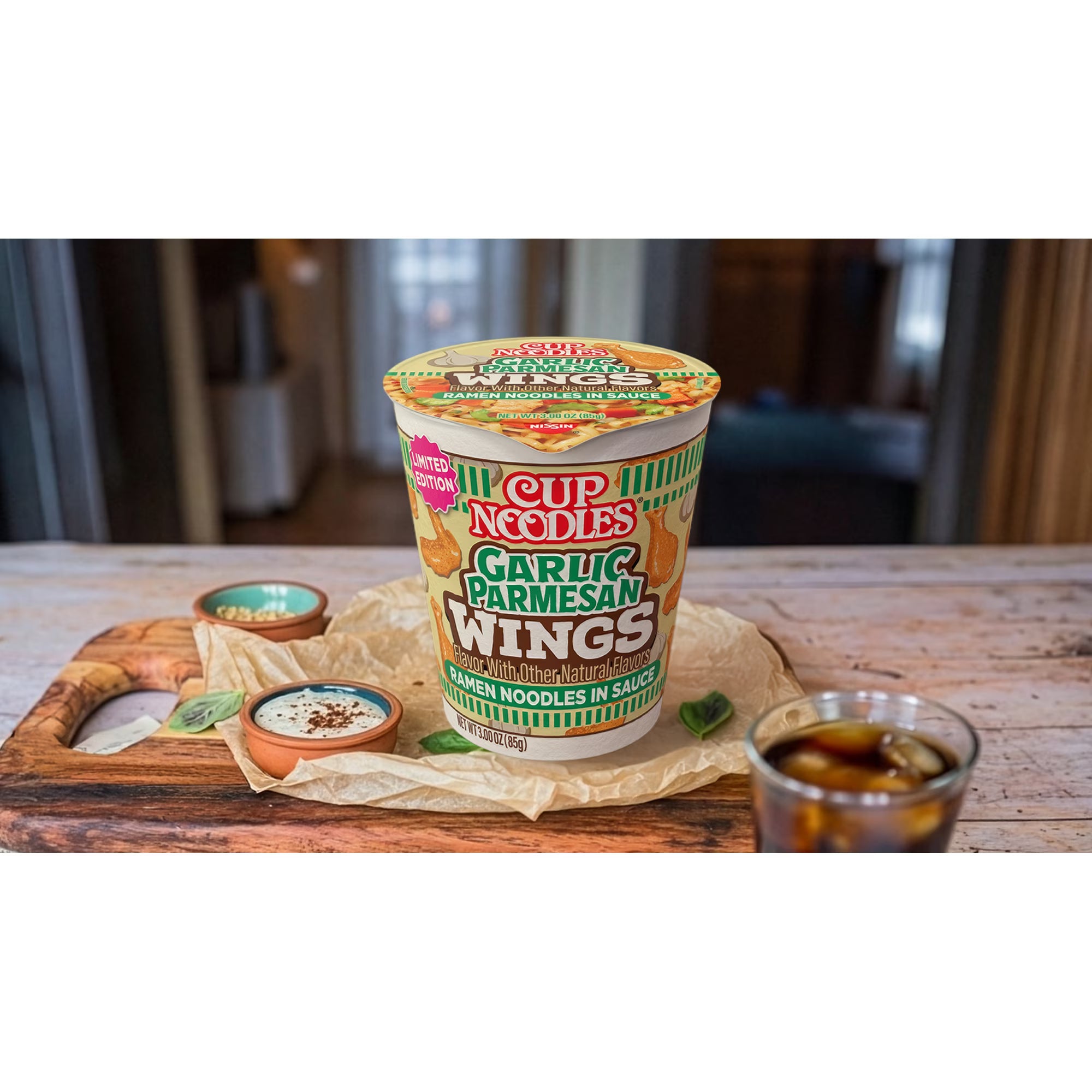 Nissin Cup Noodles Hot Wings Garlic Parmesan Flavor