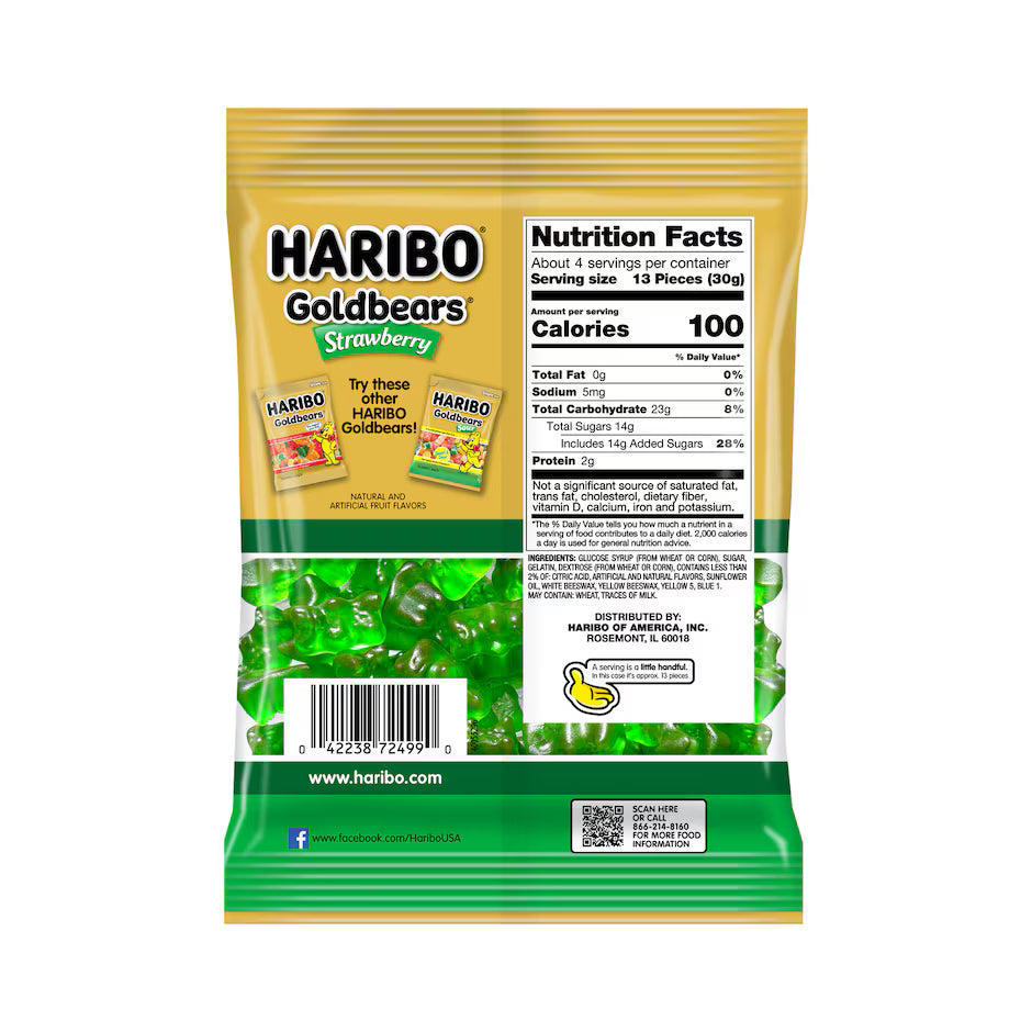Oursons gélifiés Haribo Gold Bears saveur fraise