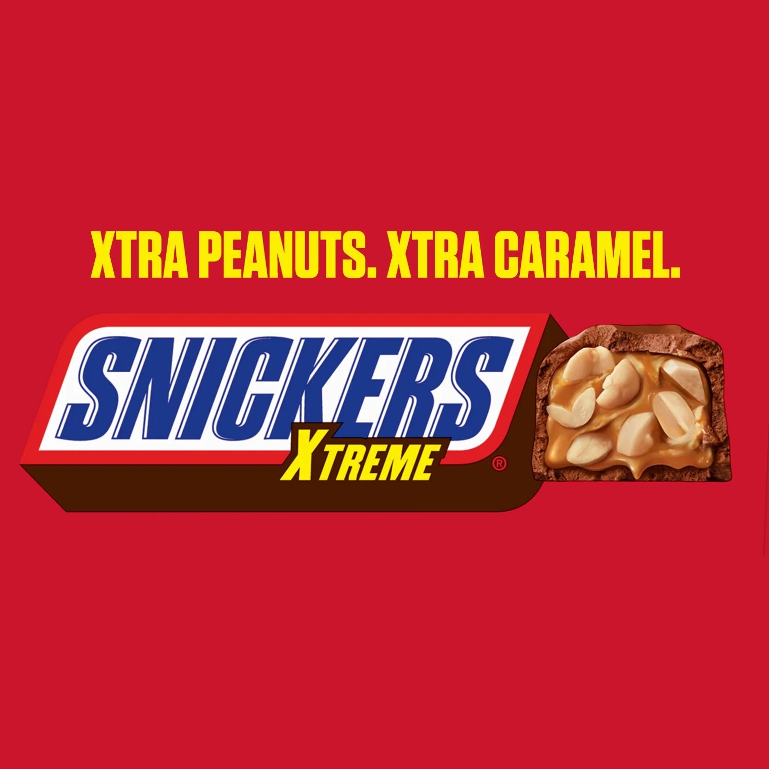 Barre chocolatée Snickers Xtreme aux cacahuètes et au caramel