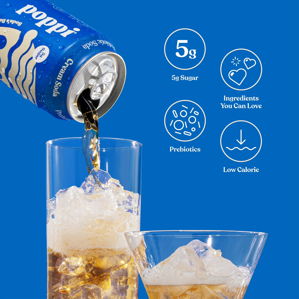 poppi Boisson gazeuse prébiotique saveur crème soda