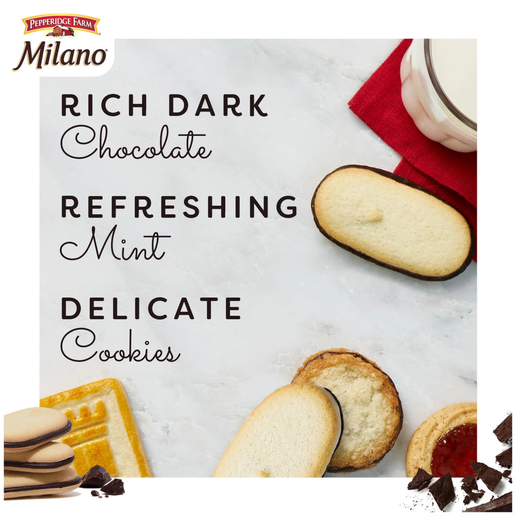 Biscuits au chocolat et à la menthe Milano de Pepperidge Farm (15 biscuits) – Biscuits américains classiques