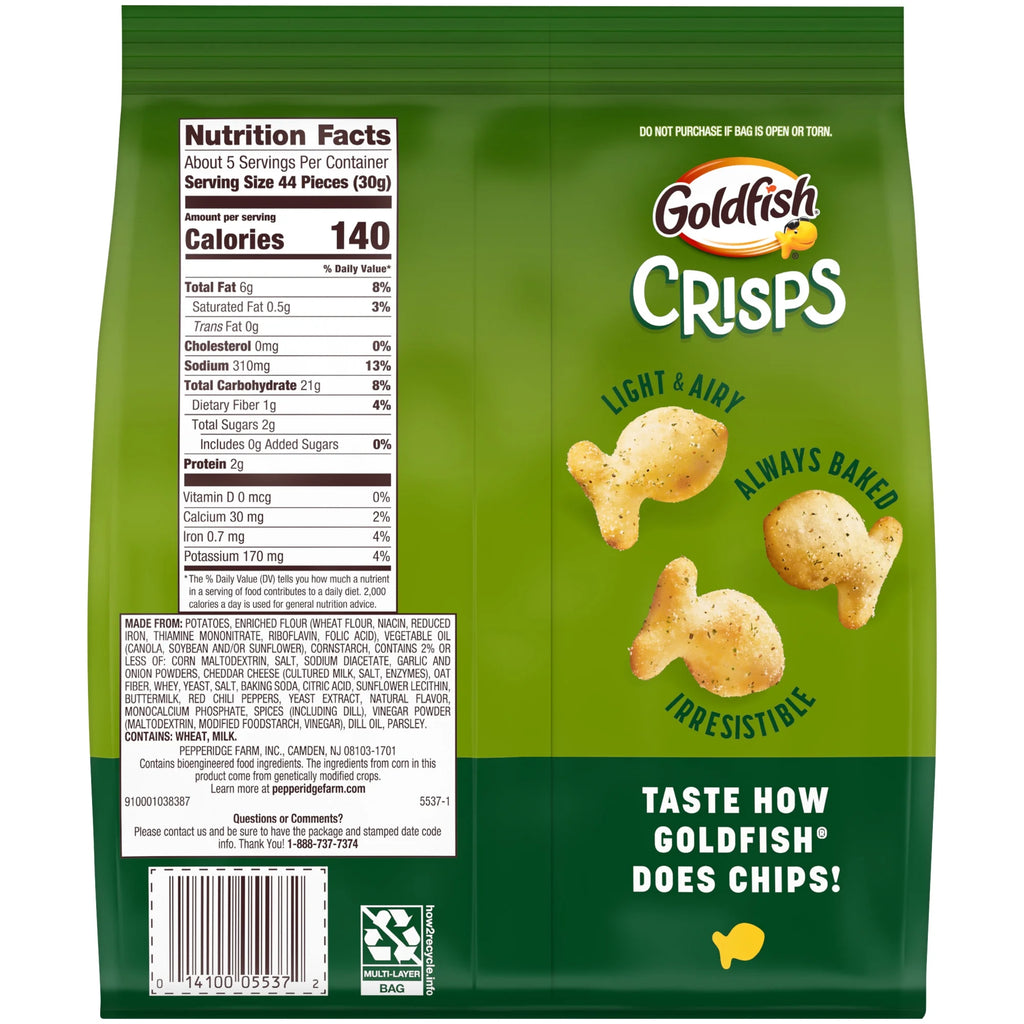 Biscuits salés Goldfish Aneth marinés épicés