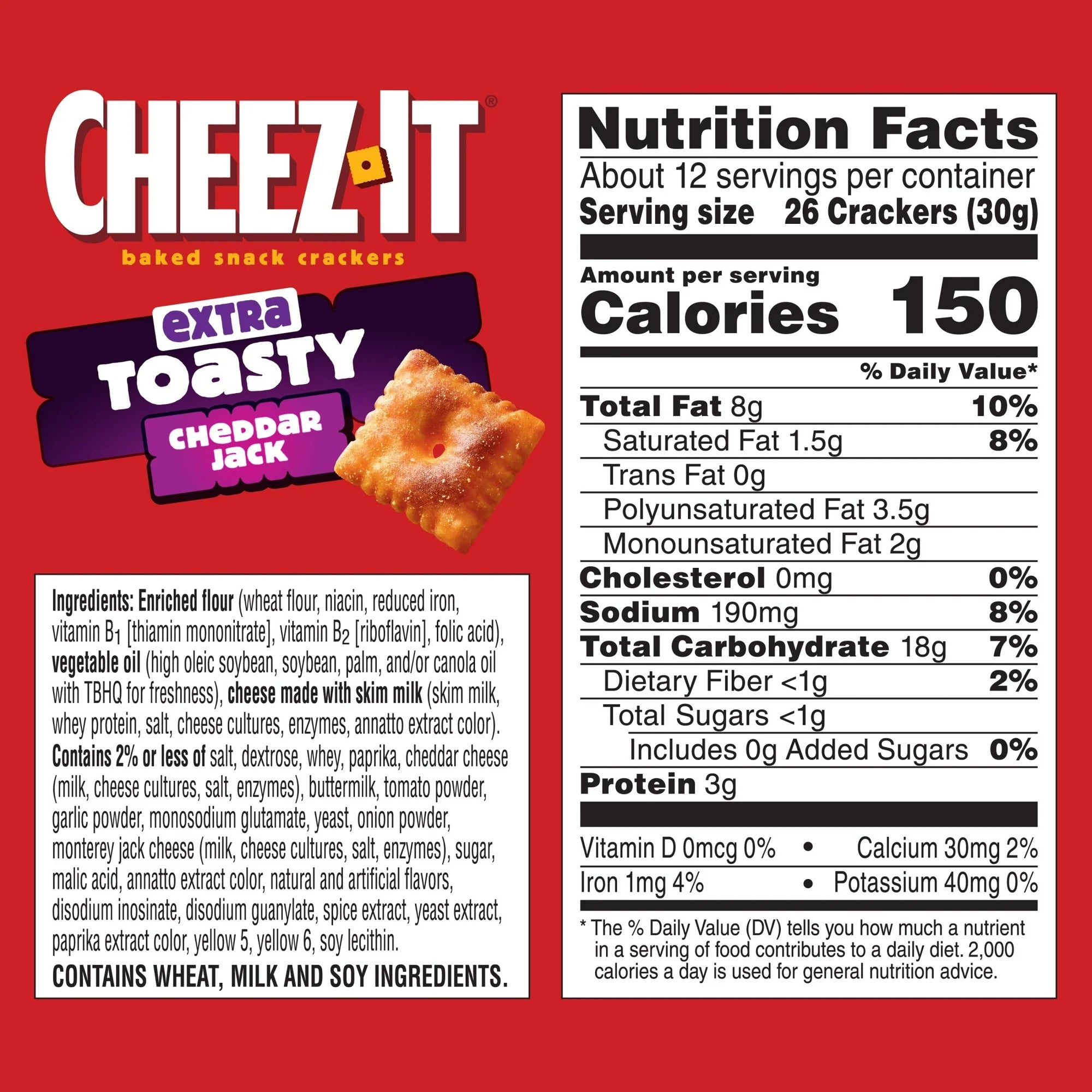 Cheez-It Extra Toasty Cheddar Jack Cheese Crackers