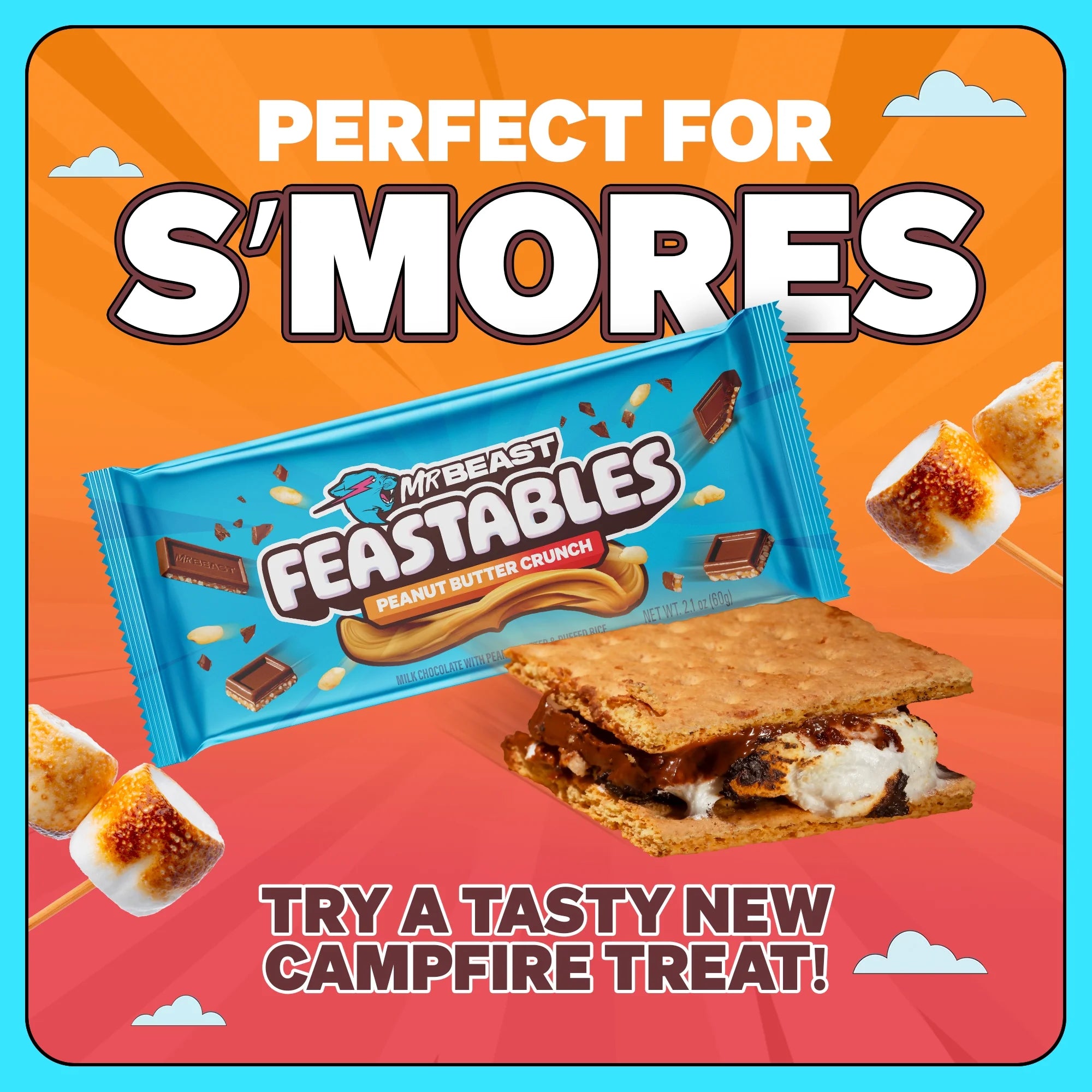 Barre croquante chocolat et beurre de cacahuète MrBeast Feastables
