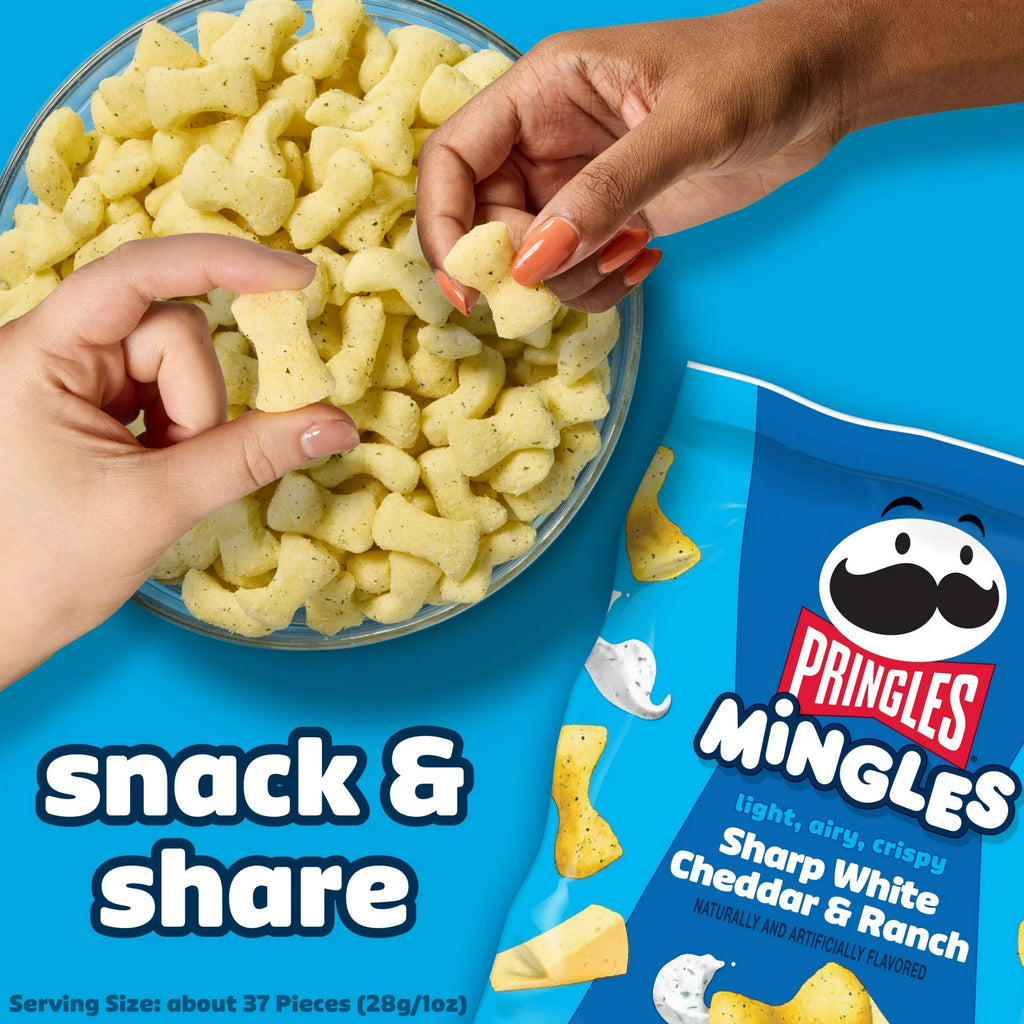 Pringles Mingles Sharp White Cheddar and Ranch Puffed Snacks
