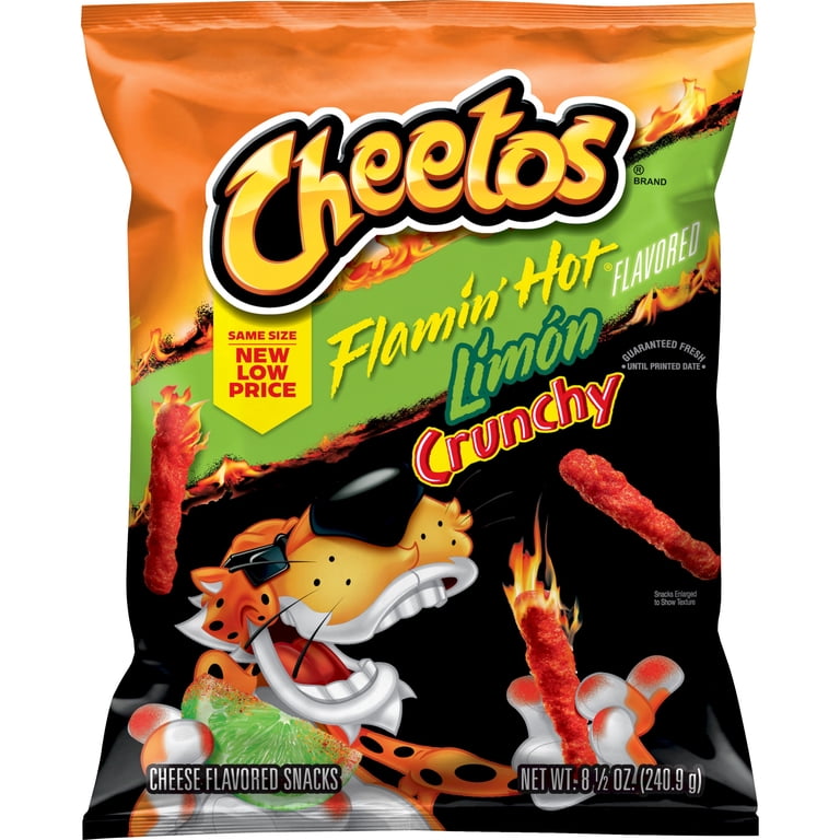 Cheetos Crunchy Flamin’ Hot Limón – Spicy & Lime American Corn Snacks