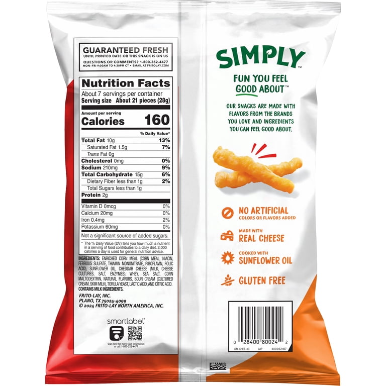 Simply Cheetos Crunchy White Cheddar – American Cheese Corn Snacks