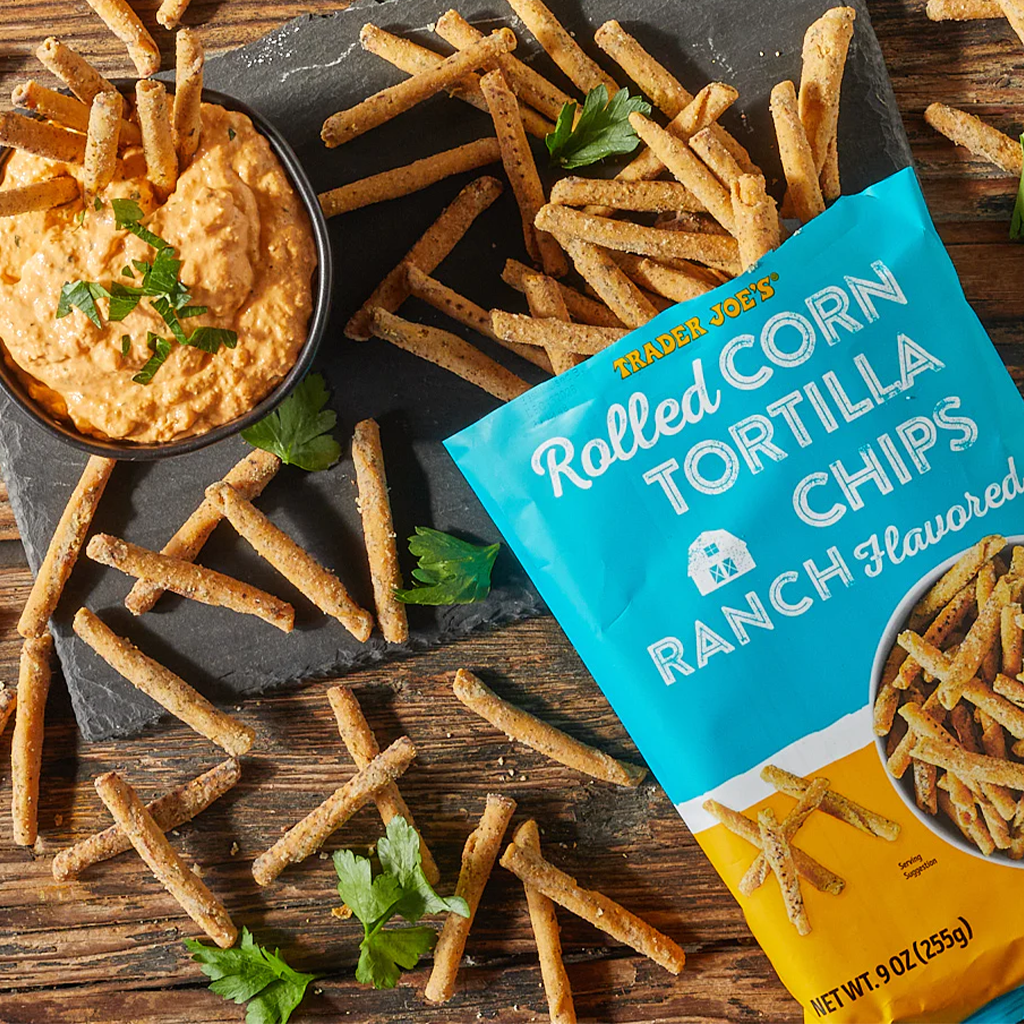 Chips de tortillas de maïs roulées saveur Ranch de Trader Joe's